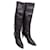 Botas hasta la rodilla de Chanel en piel de grano negro con puntera y logo CC en talla 41,5 C. Cuero  ref.1297311