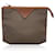 Yves Saint Laurent Bolso clutch con cremallera de vinilo texturizado marrón vintage Castaño Lienzo  ref.1297380