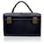 Autre Marque Vintage schwarz Leder Travel Train Case Beauty Vanity Bag  ref.1297382