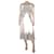 Etro Vestido midi de seda con estampado floral color crema - talla UK 14 Crudo  ref.1297414