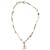 Chanel Gold pearl embellished CC necklace Golden  ref.1297435