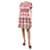 Luisa Cerano Mehrfarbiges schulterfreies Minikleid aus Leinen mit Blumenmuster - Größe UK 8 Pink  ref.1297442