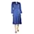 Maje Vestido midi plisado de raso azul - talla UK 12 Poliéster  ref.1297447