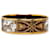 Hermès Pulseira Hermes Marrom Largo Esmalte Dourado Metal Banhado a ouro  ref.1297526