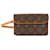 Louis Vuitton Brown Monogram Pochette Florentine Leather Cloth  ref.1297538
