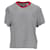 Tommy Hilfiger Kurzes T-Shirt aus strukturierter Viskose mit Streifen für Damen Marineblau Polyester  ref.1297660