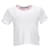 Tommy Hilfiger Kurzes T-Shirt aus Bio-Baumwolle mit Logo am Hals für Damen Weiß  ref.1297706