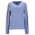 Tommy Hilfiger Mens Silk Blend V Neck Jumper Blue Light blue Cotton  ref.1297717