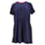 Tommy Hilfiger Damen T-Shirt-Kleid mit kontrastierendem Ausschnitt aus marineblauer Baumwolle  ref.1297743
