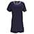Tommy Hilfiger Womens Organic Cotton Logo Neck T Shirt Dress in Blue Cotton  ref.1297746
