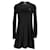 Tommy Hilfiger Damen Geripptes Fit-and-Flare-Kleid aus schwarzer Viskose Zellulosefaser  ref.1297747