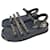Sandálias de plataforma com corrente de couro de bezerro da Chanel Preto  ref.1297774
