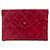 Estojo de couro CHANEL, carteira acolchoada, pequeno estojo, vermelho.  ref.1297775