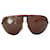Dolce & Gabbana Oversized aviator sunglasses Metallic Dark brown Metal  ref.1297792