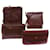 CARTIER Clutch Shoulder Bag Leather 4Set Red Auth bs12275  ref.1297936