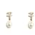 Boucles d'oreilles Chanel Studs XS dorées avec CC et perle fantaisie pendante Golden Metal  ref.1297982