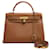 Hermès Hermes Sac Kelly 32 Sellier Leather Gold HDW Gold 1997 with strap Cuir Caramel Bijouterie dorée  ref.1298148