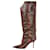 Jimmy Choo Brown knee-high snakeskin boots - size EU 37 Leather  ref.1298412
