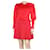 Autre Marque Blusa de cetim de seda franzida com babados Red Vincent - tamanho Reino Unido 12 Vermelho  ref.1298432