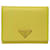 Prada Yellow Nylon and Saffiano Bifold Wallet Leather Cloth  ref.1298477