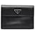 Prada Black Saffiano Trifold Compact Wallet Leather Pony-style calfskin  ref.1298491