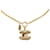 Chanel Gold CC Anhänger Halskette Golden Metall Vergoldet  ref.1298517