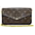 Pochette Felicie con monogramma marrone Louis Vuitton Tela  ref.1298531