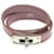 Hermès Bracelet Tour doublé Hermes Pink Swift Kelly Cuir Veau façon poulain Rose  ref.1298542