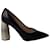 Sapatos de corte pontiagudos com salto bloco estampado Marc Jacobs em couro preto  ref.1298604