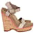 Stella Mc Cartney Stella McCartney Ankle Strap Wedge Sandals in Nude Suede  Brown Flesh  ref.1298622