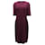 Dolce & Gabbana Crepe Midi-Etuikleid aus burgunderfarbenem Viskose Bordeaux Zellulosefaser  ref.1298654