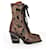 Chloé Chloe Rylee Baroque Velvet Lace Up Mid Calf Boots in Multicolor Leather  ref.1298656