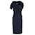 Christian Dior One-Shoulder-Kleid aus marineblauer Baumwolle  ref.1298685
