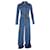 Valentino Langarm-Jumpsuit aus blauem Baumwoll-Denim Hellblau Baumwolle  ref.1298731