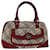 BURBERRY Nova Check Hand Bag Canvas Red Beige Auth bs12476 Cloth  ref.1298828