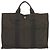 Hermès Sacola HERMES Her Line MM Lona Cinza Auth hk1144 Marrom - vista 13
