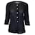 Autre Marque Chanel Jaqueta preta de malha aberta com botão frontal Preto Algodão  ref.1299097