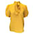 Autre Marque Celine Caléndula Amarillo / Blusa de seda de manga corta con cuello anudado y estampado de lunares marfil  ref.1299107
