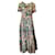 Autre Marque La linedJ Ivory / Green Multi Printed Silk Midi Dress Multiple colors  ref.1299110