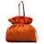 Tote Orangefarbene Tragetasche mit Kordelzug und Prada-Logo aus Tessuto Leder  ref.1299118