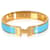 Pulsera Hermès Clic H verde azulado en baño de oro Chapado en oro  ref.1299194