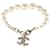 Chanel 2022 Bracciale graduato in perle finte con strass placcati oro CC Placcato in oro  ref.1299239