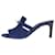 Kelly Hermès Sandalias de tacón peep-toe de ante azul oscuro - talla UE 37 Suecia  ref.1299322