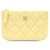 Bolsa Chanel Mini O em pele de cordeiro amarela Amarelo Couro  ref.1299410