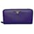 Portefeuille long zippé en cuir violet Prada Veau façon poulain  ref.1299413