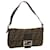 FENDI Zucca Canvas Mamma Baguette Shoulder Bag Black Brown Auth 68148 Cloth  ref.1299760