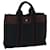 Hermès HERMES cabas PM Tote Bag Toile Noir Vin Rouge Auth 68293  ref.1299834