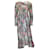 Autre Marque Cinq a Sept Blue / Red Multi Floral Printed Puckered Maxi Dress Multiple colors Polyester  ref.1300529