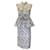 Autre Marque Trocknet van Noten weiß / Marineblaues bedrucktes Schößchenkleid aus Baumwolle Mehrfarben  ref.1300535