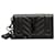 Black Saint Laurent Classic Monogram Matelasse Short Chain Flap Wallet Clutch Bag Leather  ref.1300586